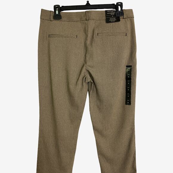 Banana Republic Sloan Machine-Washable Ankle Pants Brown Micro Check Size 8 NWT - Picture 7 of 12